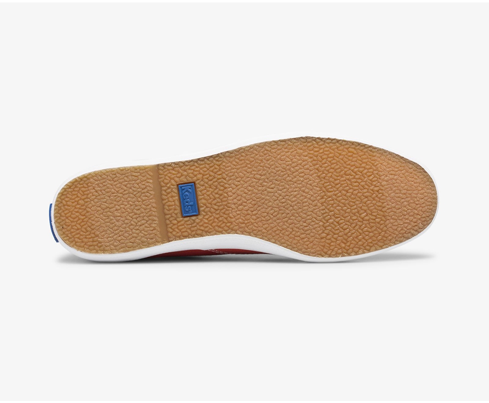 Πανινα Παπουτσια Γυναικεια - Keds Champion Organic Cotton Καμβας - Κοκκινα - LHFZA6708